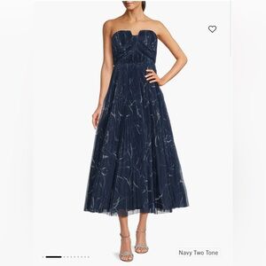 Hutch corene Tulle Gown midi two tone navy
